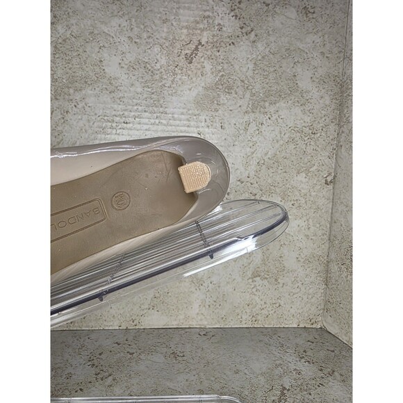 Bandolino Rainaa Heels Women Sz 10M  Buisness Minimalist Pumps Tan Peep Toe Shoe - Picture 8 of 8